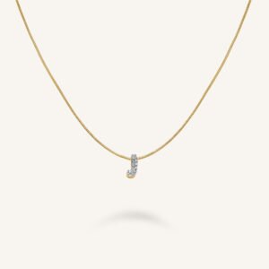 Rosefield Crystal Letter J ketting – goudkleurig – productfoto 1