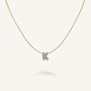 Rosefield Crystal Letter K ketting – goudkleurig – productfoto 1