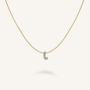 Rosefield Crystal Letter L ketting – goudkleurig – productfoto 1