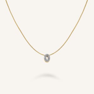 Rosefield Crystal Letter O ketting – goudkleurig – productfoto 1