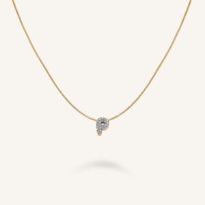 Rosefield Crystal Letter P ketting – goudkleurig – productfoto 1