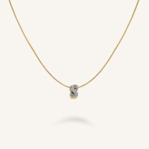 Rosefield Crystal Letter S ketting – goudkleurig – productfoto 1