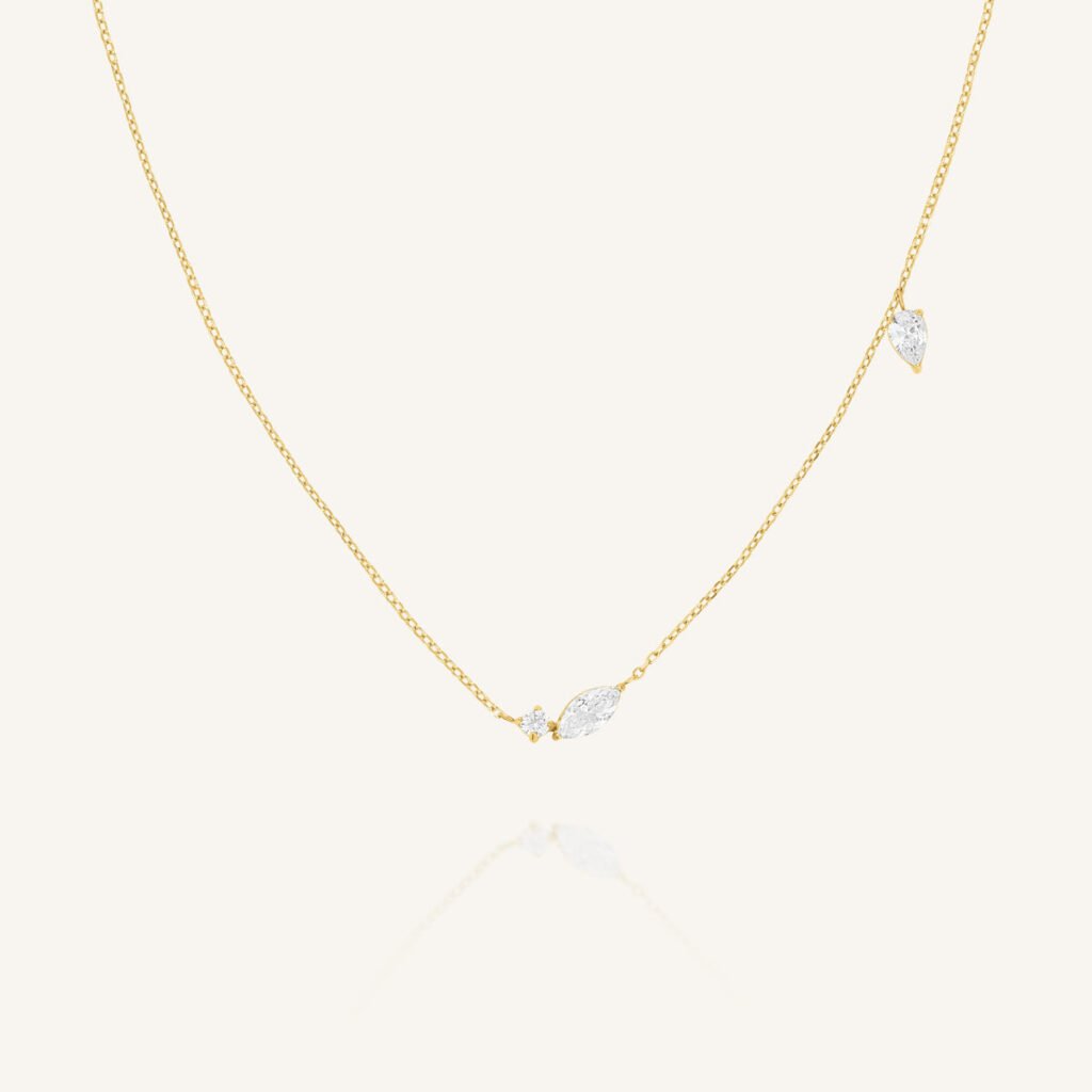 Rosefield Mixed Crystals ketting – goudkleurig / zilverkleurig – productfoto 1
