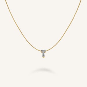 Rosefield Crystal Letter T ketting – goudkleurig – productfoto 1