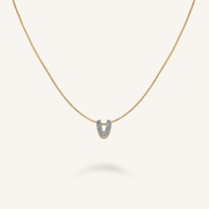 Rosefield Crystal Letter V ketting – goudkleurig – productfoto 1