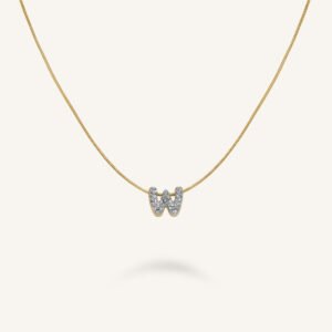 Rosefield Crystal Letter W ketting – goudkleurig – productfoto 1