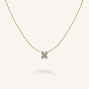 Rosefield Crystal Letter X ketting – goudkleurig – productfoto 1