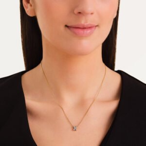 Rosefield Crystal Letter X ketting – goudkleurig – productfoto 2