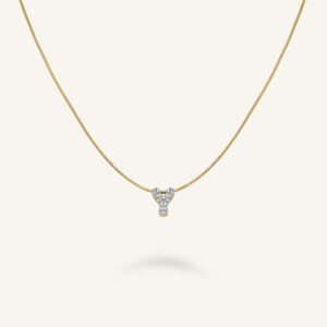 Rosefield Crystal Letter Y ketting – goudkleurig – productfoto 1