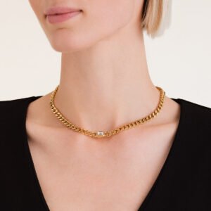 Rosefield Octagon Choker – goudkleurig – productfoto 2
