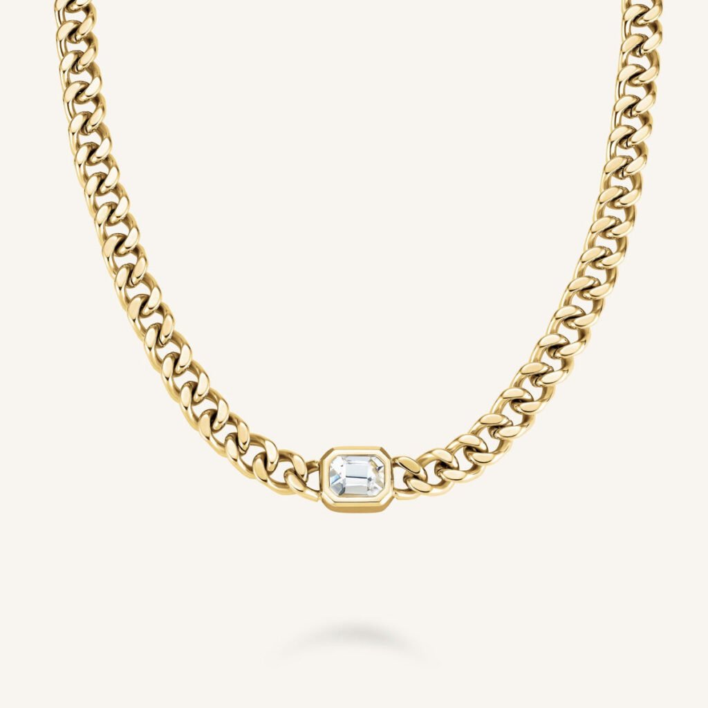Rosefield Octagon Choker – goudkleurig – productfoto 1