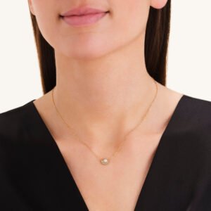 Rosefield Pearl Halo ketting – goudkleurig – productfoto 2