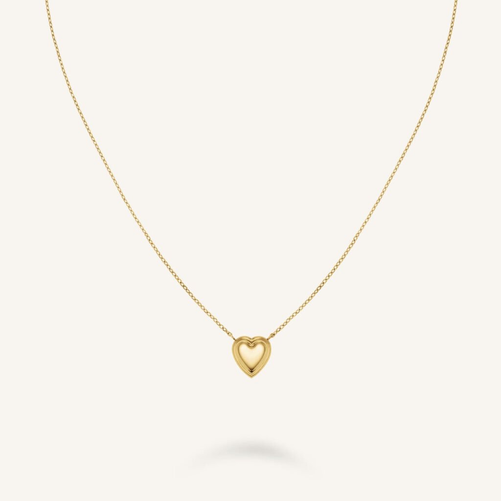 Rosefield Puffy Heart ketting – goudkleurig / zilverkleurig – productfoto 1