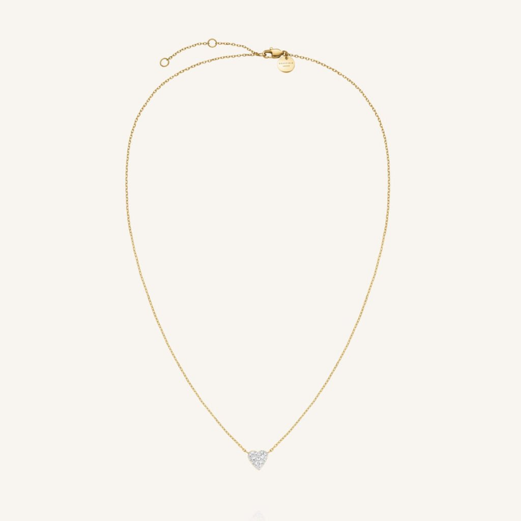 Rosefield Pavé Heart ketting – goudkleurig / zilverkleurig – productfoto 1