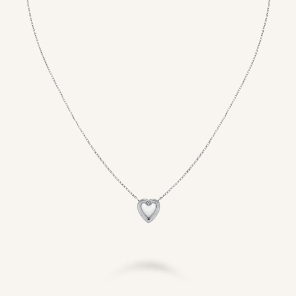 Rosefield Puffy Heart ketting – goudkleurig / zilverkleurig – productfoto 2