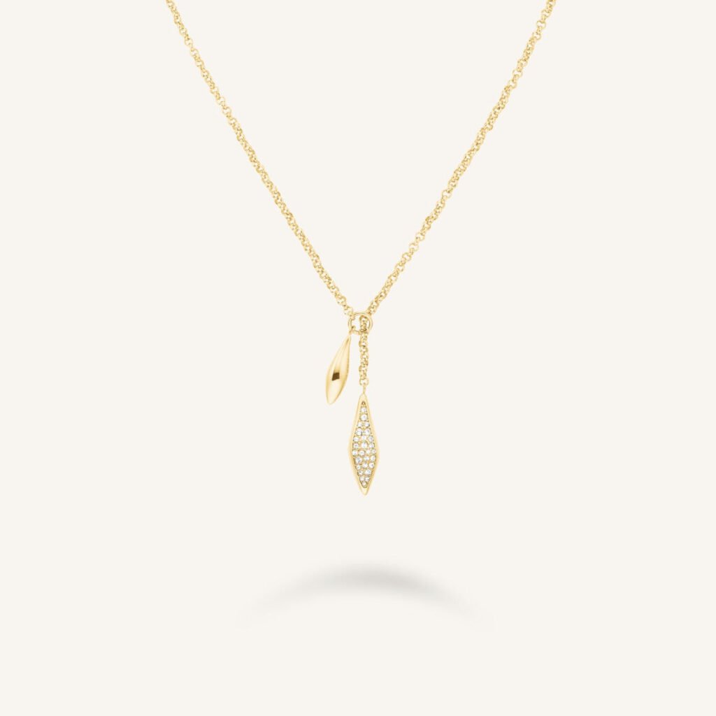 Rosefield Pave Lariat ketting – goudkleurig / zilverkleurig – productfoto 1