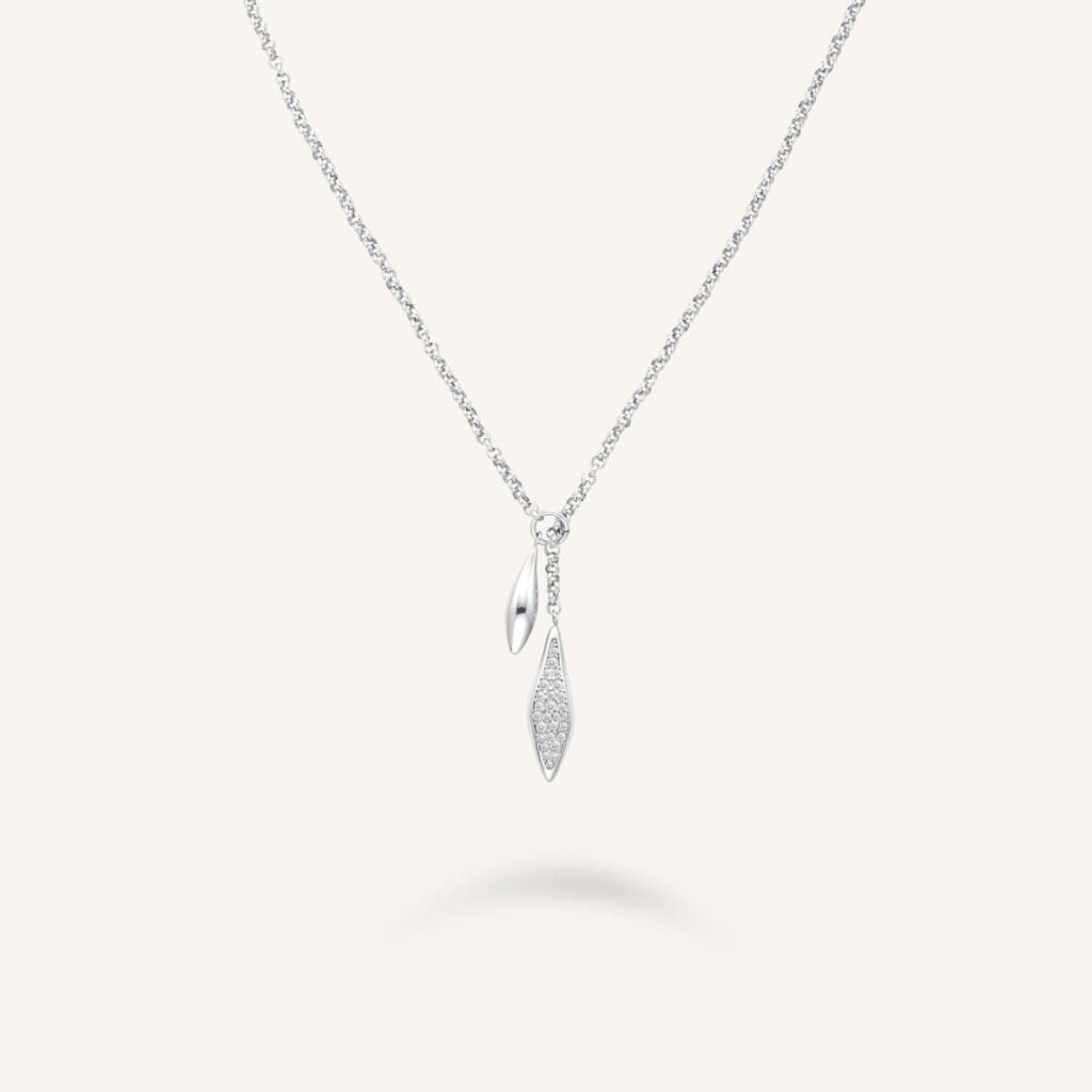 Rosefield Pave Lariat ketting – goudkleurig / zilverkleurig – productfoto 2