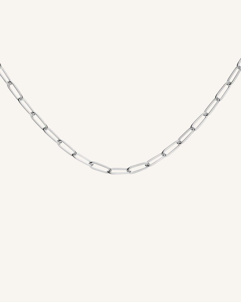 Rosefield Rectangular Chain ketting – goudkleurig / zilverkleurig – productfoto 2