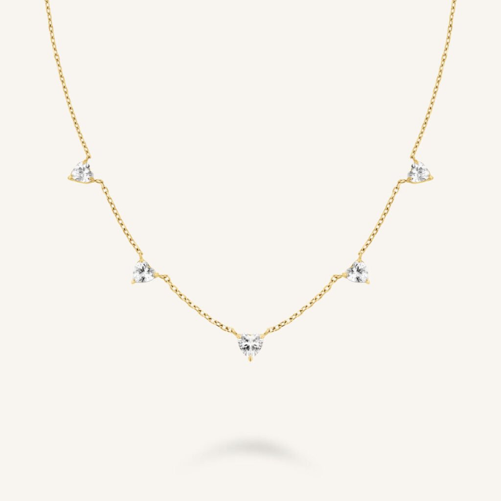 Rosefield Row Hearts ketting – goudkleurig / zilverkleurig – productfoto 1