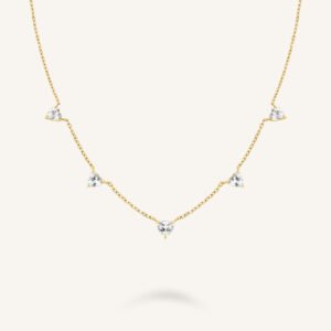 Rosefield Row Hearts ketting – goudkleurig / zilverkleurig – productfoto 1