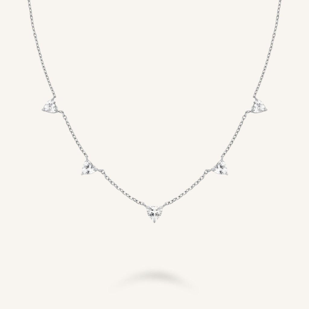 Rosefield Row Hearts ketting – goudkleurig / zilverkleurig – productfoto 2