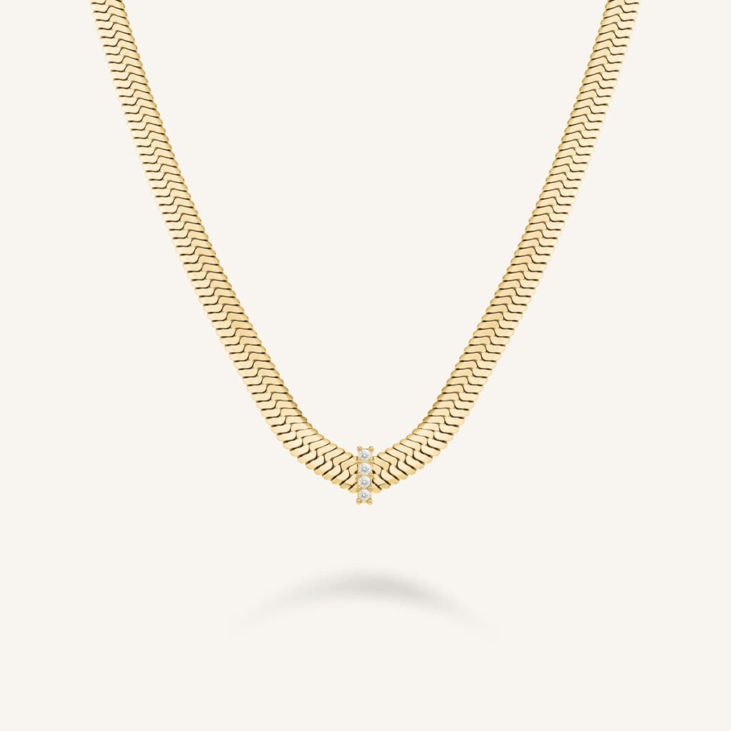 Rosefield Crystal Snake ketting – goudkleurig / zilverkleurig – productfoto 1