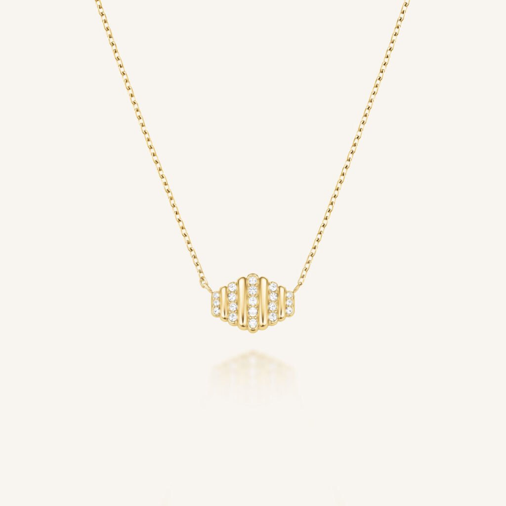 Rosefield Striped ketting – goudkleurig – productfoto 1