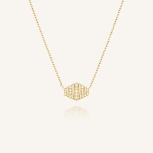 Rosefield Striped ketting – goudkleurig – productfoto 1