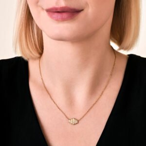 Rosefield Striped ketting – goudkleurig – productfoto 2