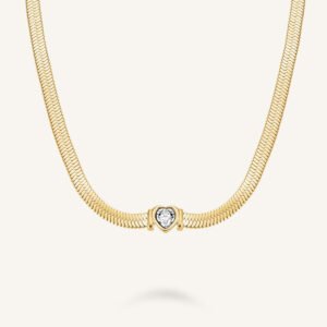 Rosefield Snake Heart Choker – wit / rood – productfoto 1