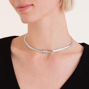 Rosefield Snake Heart Choker Silver – zilverkleurig – productfoto 2