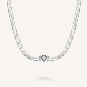 Rosefield Snake Heart Choker Silver – zilverkleurig – productfoto 1