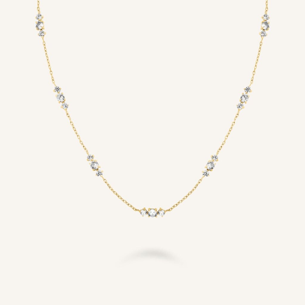 Rosefield Triple Stones ketting – goudkleurig / zilverkleurig – productfoto 1