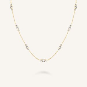 Rosefield Triple Stones ketting – goudkleurig / zilverkleurig – productfoto 1