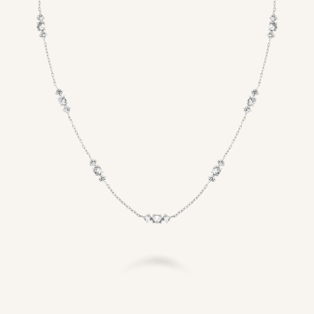 Rosefield Triple Stones ketting – goudkleurig / zilverkleurig – productfoto 2