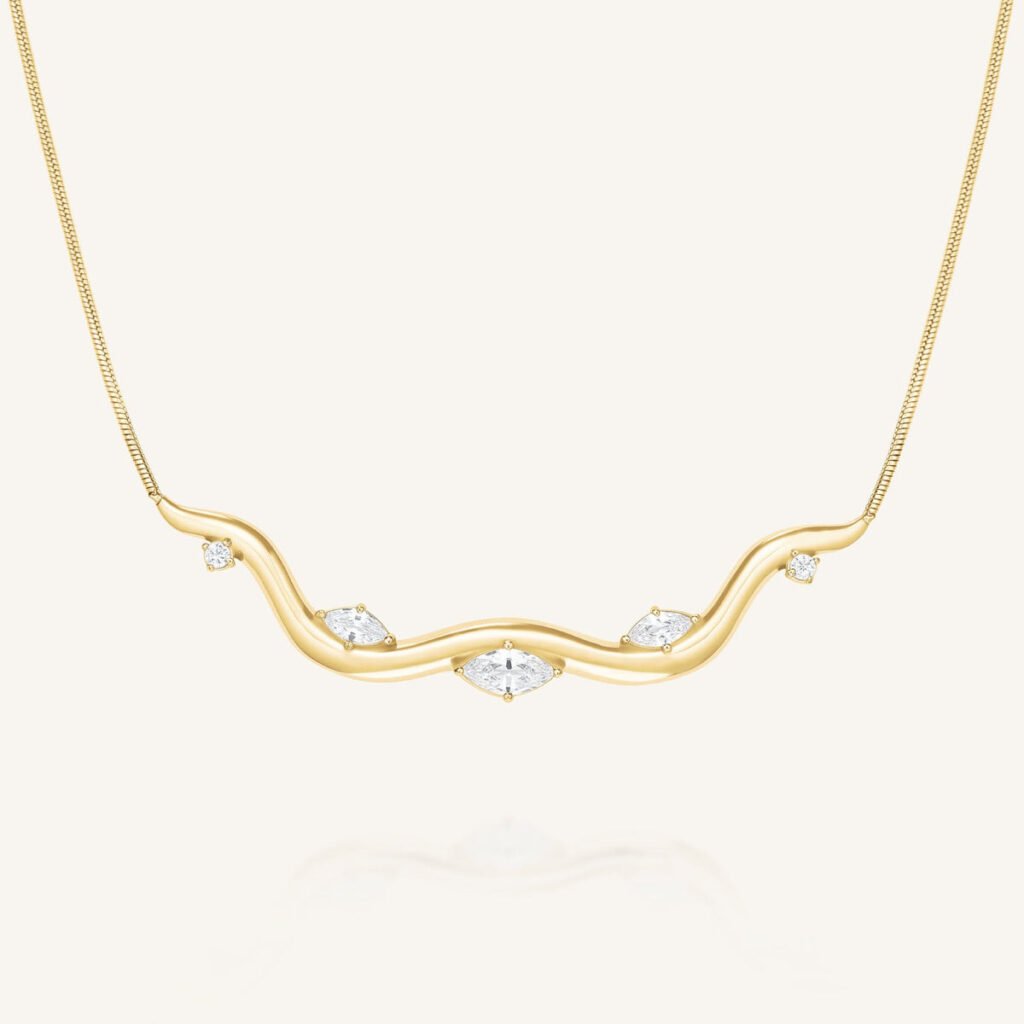 Rosefield Wave Choker – goudkleurig – productfoto 1