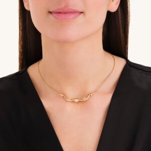 Rosefield Wave Choker – goudkleurig – productfoto 2