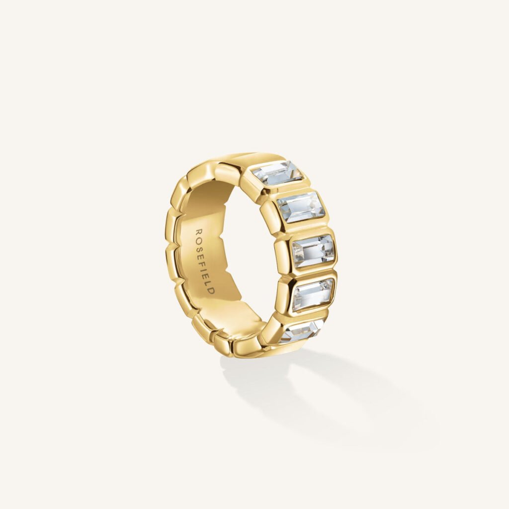 Rosefield Octagon ring – goudkleurig – productfoto 1
