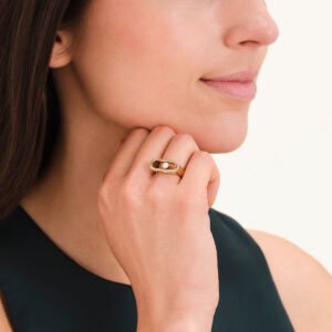 Rosefield Pearl Crystals ring – goudkleurig – productfoto 2