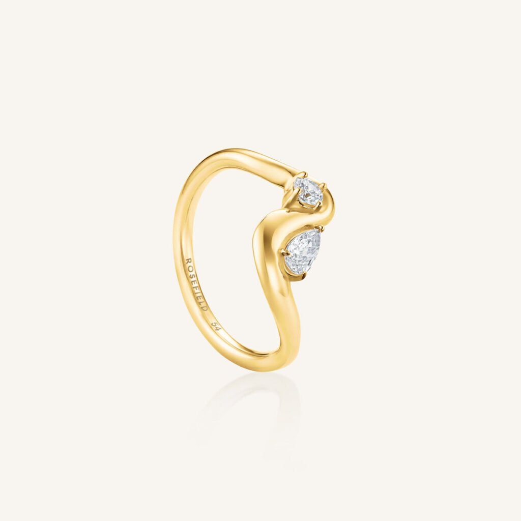 Rosefield Mixed Crystals ring – goudkleurig – productfoto 1