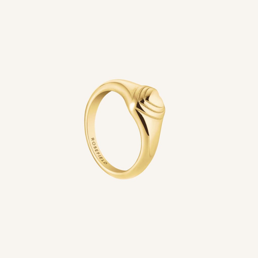 Rosefield Puffy Heart ring – goudkleurig – productfoto 1