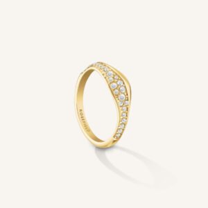 Rosefield Pave Wave ring – goudkleurig – productfoto 1