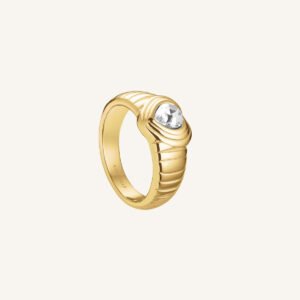 Rosefield Ridged ring – wit / rood – productfoto 1