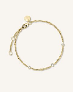 Rosefield Crystal armband – goudkleurig – productfoto 1