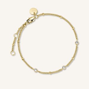 Rosefield Crystal armband – goudkleurig – productfoto 1
