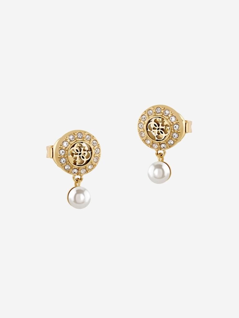 GUESS Tiny Pearly damesoorbellen goudkleurig – JUBE05517JWYGT-U – productfoto 2