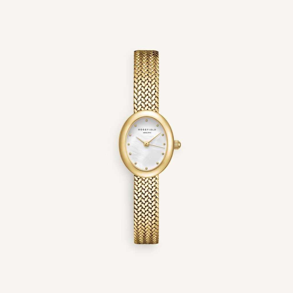 Rosefield Mini Oval horloge – goudkleurig – productfoto 1