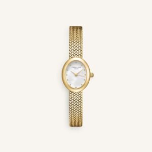 Rosefield Mini Oval horloge – goudkleurig – productfoto 1
