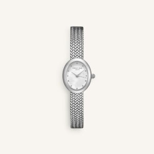 Rosefield Mini Oval horloge – zilverkleurig – productfoto 1
