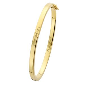Names4ever GSA01 gouden slavenarmband met zilveren kern, 4 mm